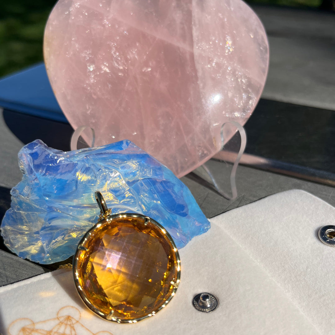 Gemini Pendant, Gold & Pink(PI276)R