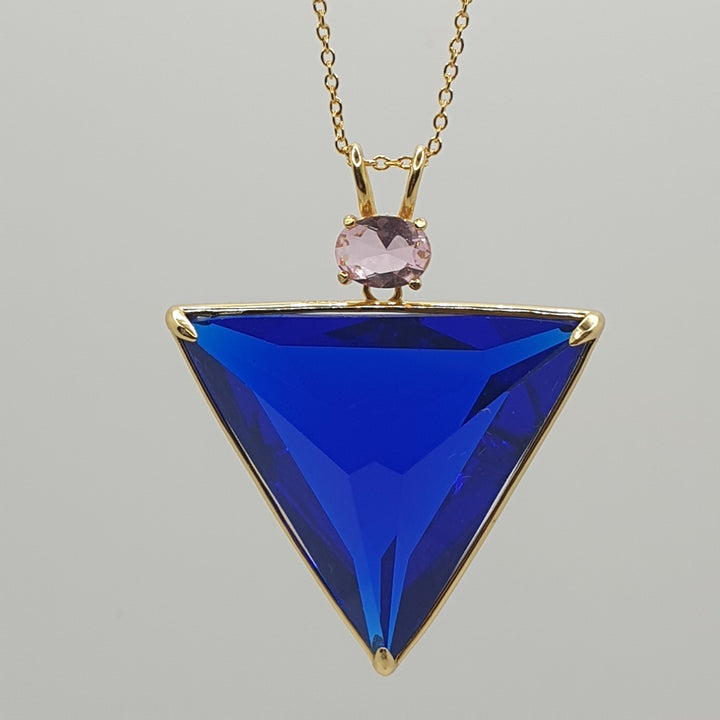 Angelic Star Pendant, Tanzanite Blue/Pink, Gold Plated (P1235)