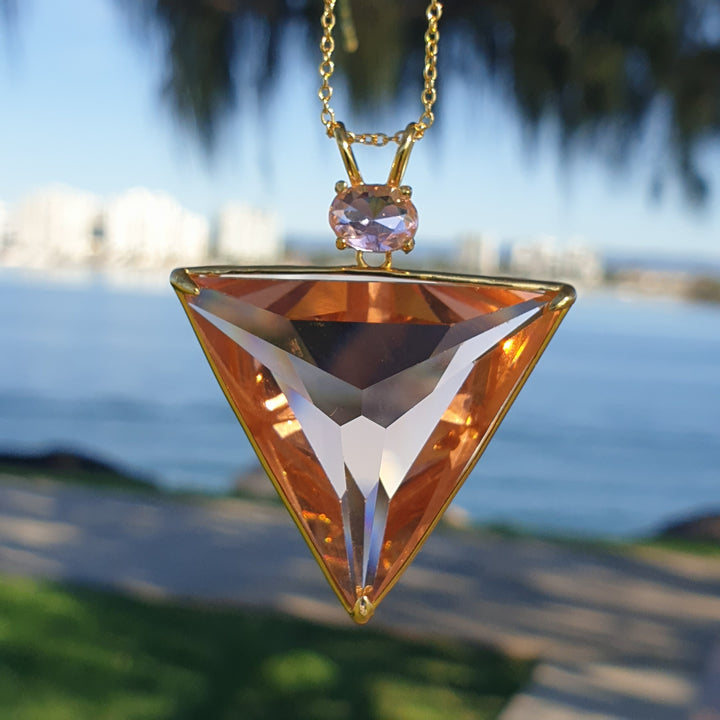 Angelic Star Pendant, Rose Gold/Pink, Gold Plated (P1236)