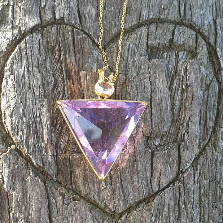 Angelic Star Pendant, Lilac/Pink, Gold Plated (P1239)