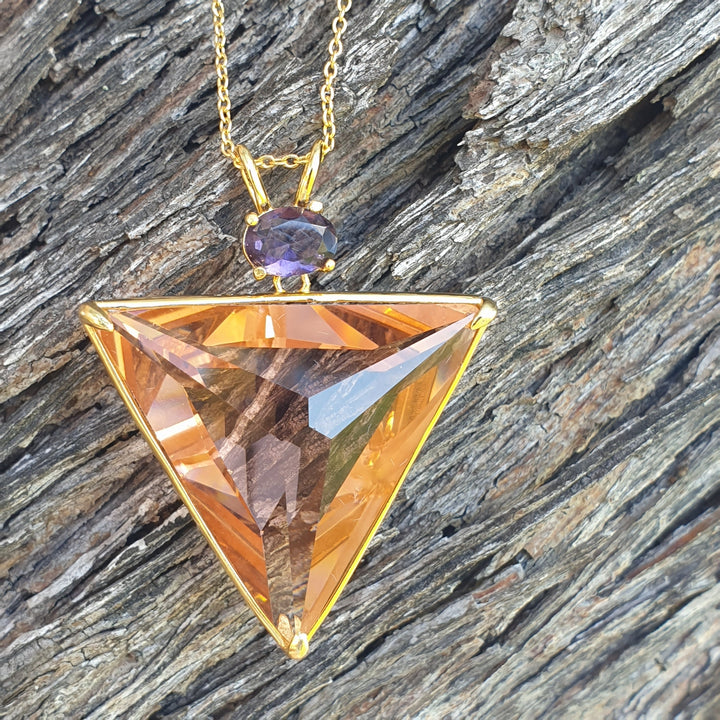 Angelic Star Pendant, Rose Gold/Purple, Gold Plated (PI255)