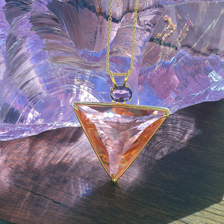Angelic Star Pendant, Rose Gold/Purple, Gold Plated (PI255)