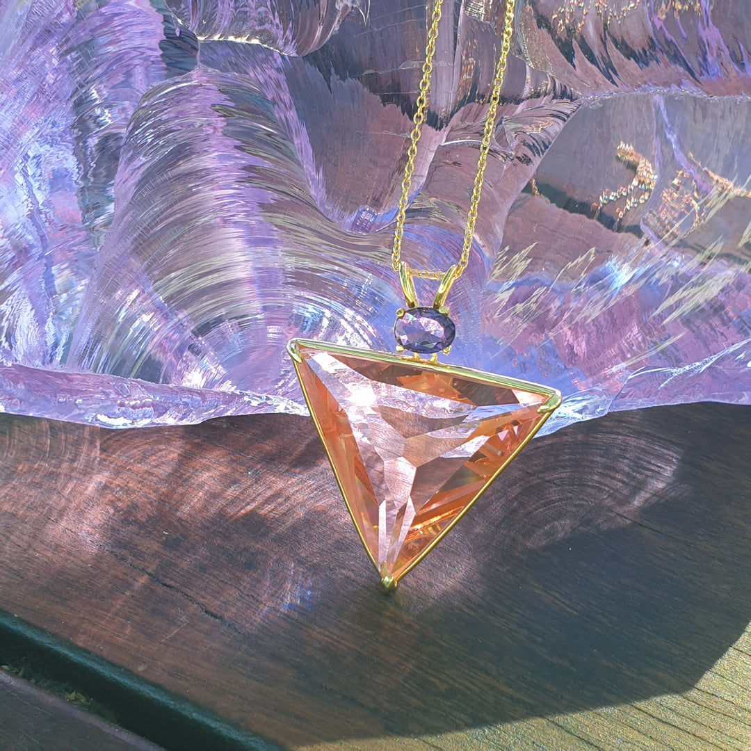 Angelic Star Pendant, Rose Gold/Purple, Gold Plated (PI255)