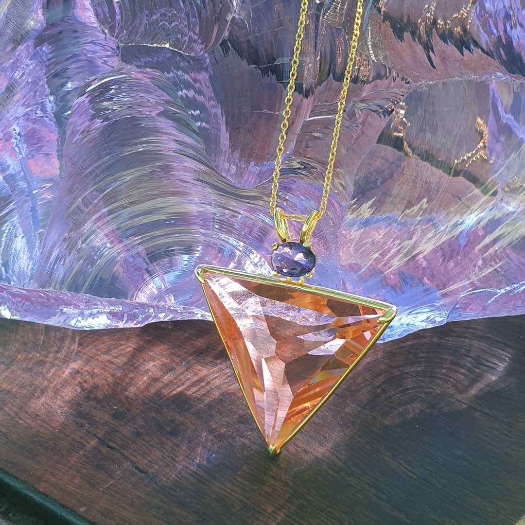 Angelic Star Pendant, Rose Gold/Purple, Gold Plated (PI255)