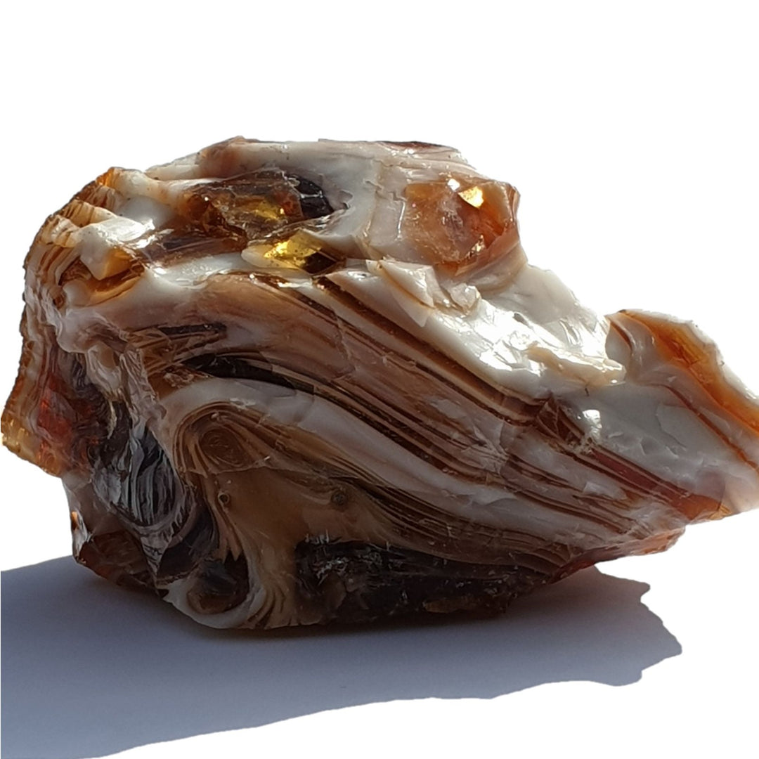 Rare White/Shaman Brown Swirl Andara 313 grams (A187)
