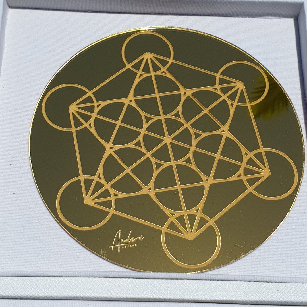 Metatrons Cube Grid, Gold Acrylic (SG011)