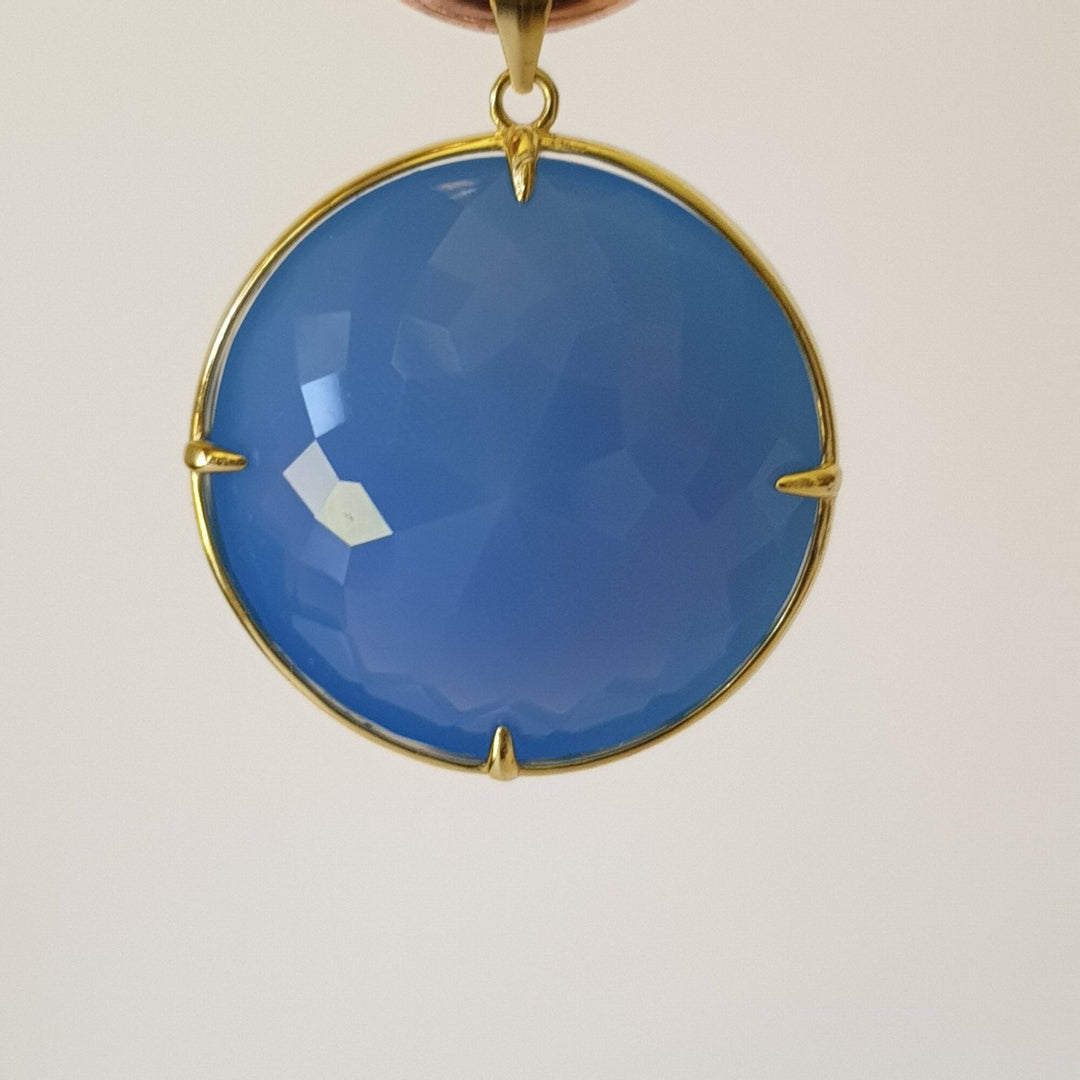 Flower of Life, Pastel Blue, Gold Plated (PI117)