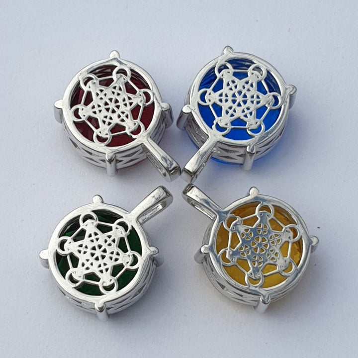 Metatrons Cube Pendant  Ruby Red (PI068)