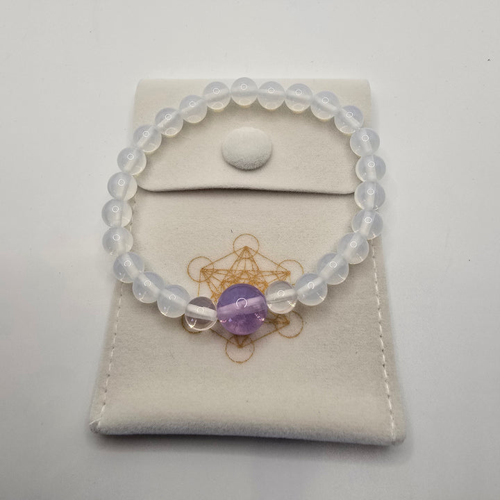 Opal and Lilac Light Body Bracelet (B058)