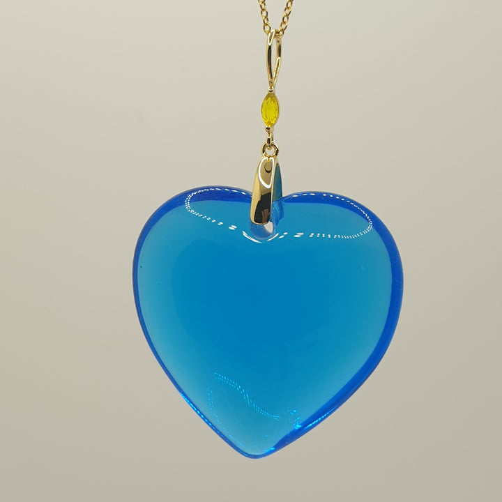 Merlin Blue Heart Pendant  (PI293S)