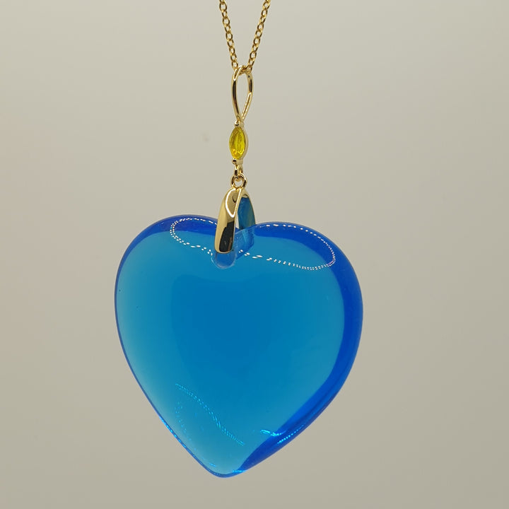 Merlin Blue Heart Pendant  (PI293S)