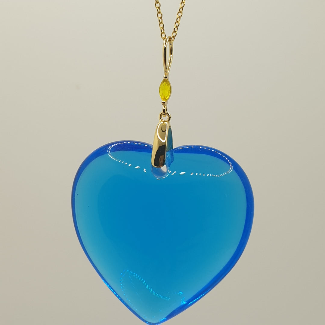 Merlin Blue Heart Pendant  (PI293S)