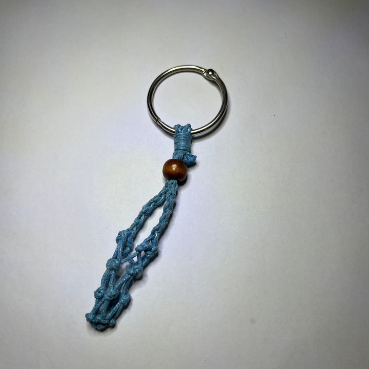 Macrame Key Ring -Aqua (M016)