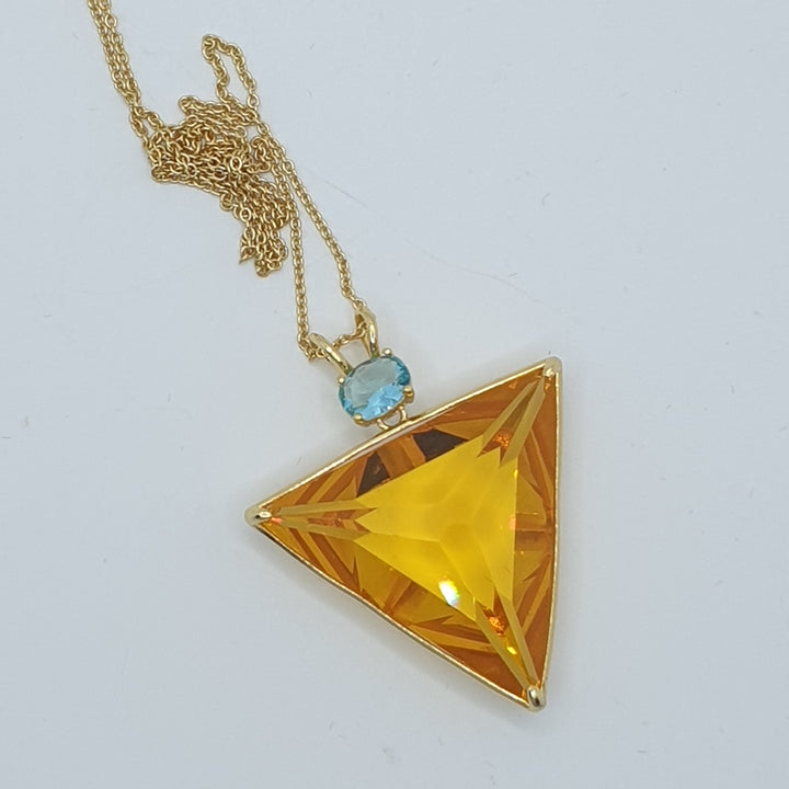 Angelic Star Pendant, Gold & Aqua Gold Plated (P1213)