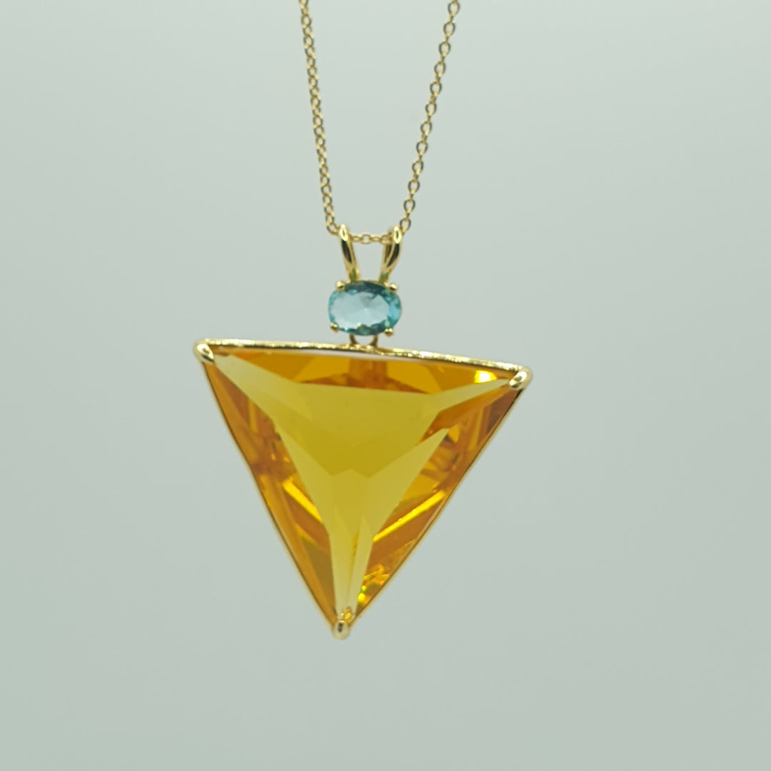 Angelic Star Pendant, Gold & Aqua Gold Plated (P1213)