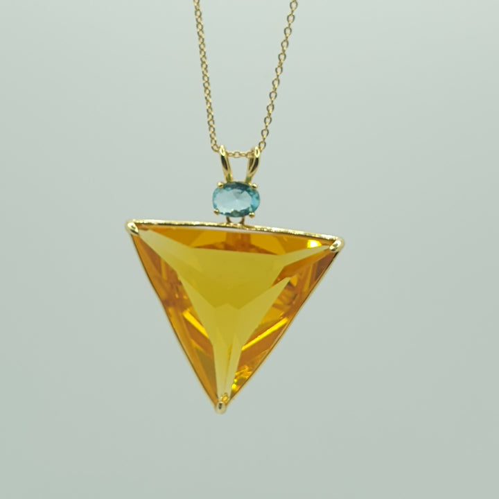 Angelic Star Pendant, Gold & Aqua Gold Plated (P1213)