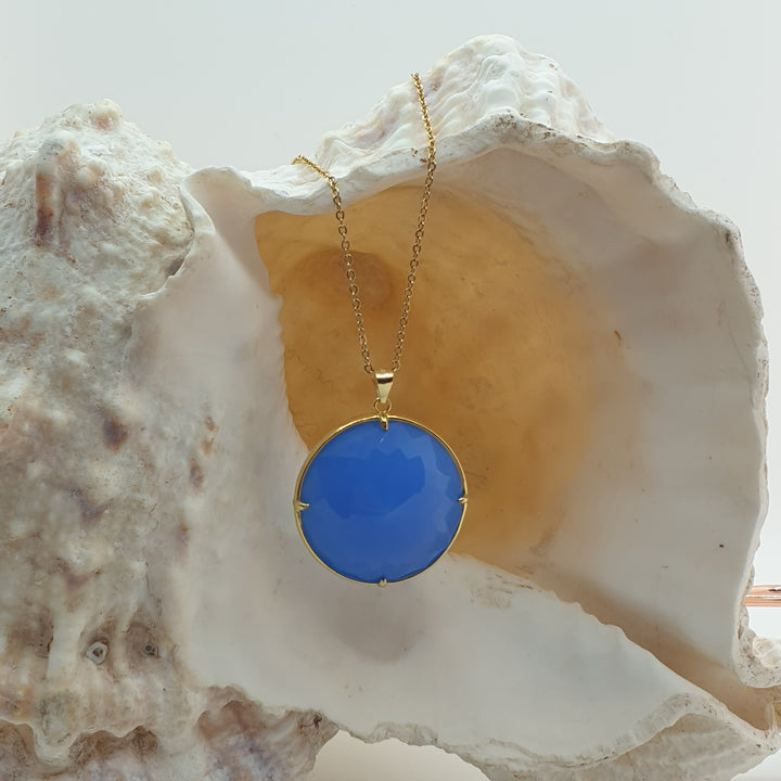 Flower of Life, Pastel Blue, Gold Plated (PI117)