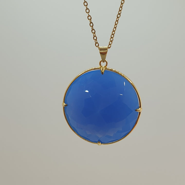 Flower of Life, Pastel Blue, Gold Plated (PI117)