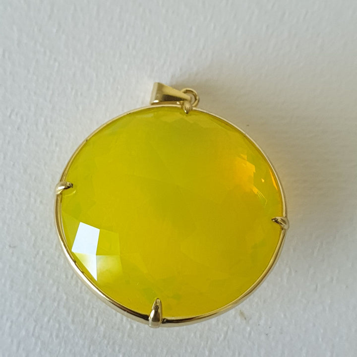 Flower of Life, Electric Yellow, Gold Plated (PI136)