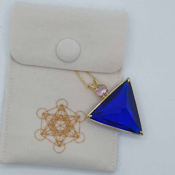 Angelic Star Pendant, Tanzanite Blue/Pink, Gold Plated (P1235)