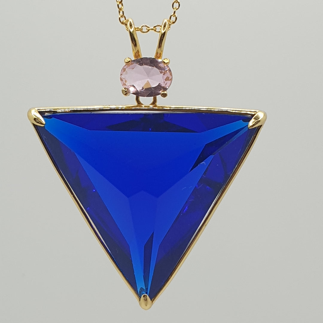 Angelic Star Pendant, Tanzanite Blue/Pink, Gold Plated (P1235)