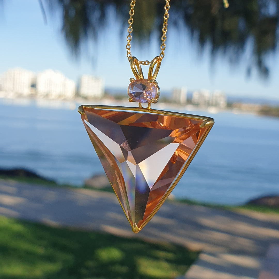 Angelic Star Pendant, Rose Gold/Pink, Gold Plated (P1236)