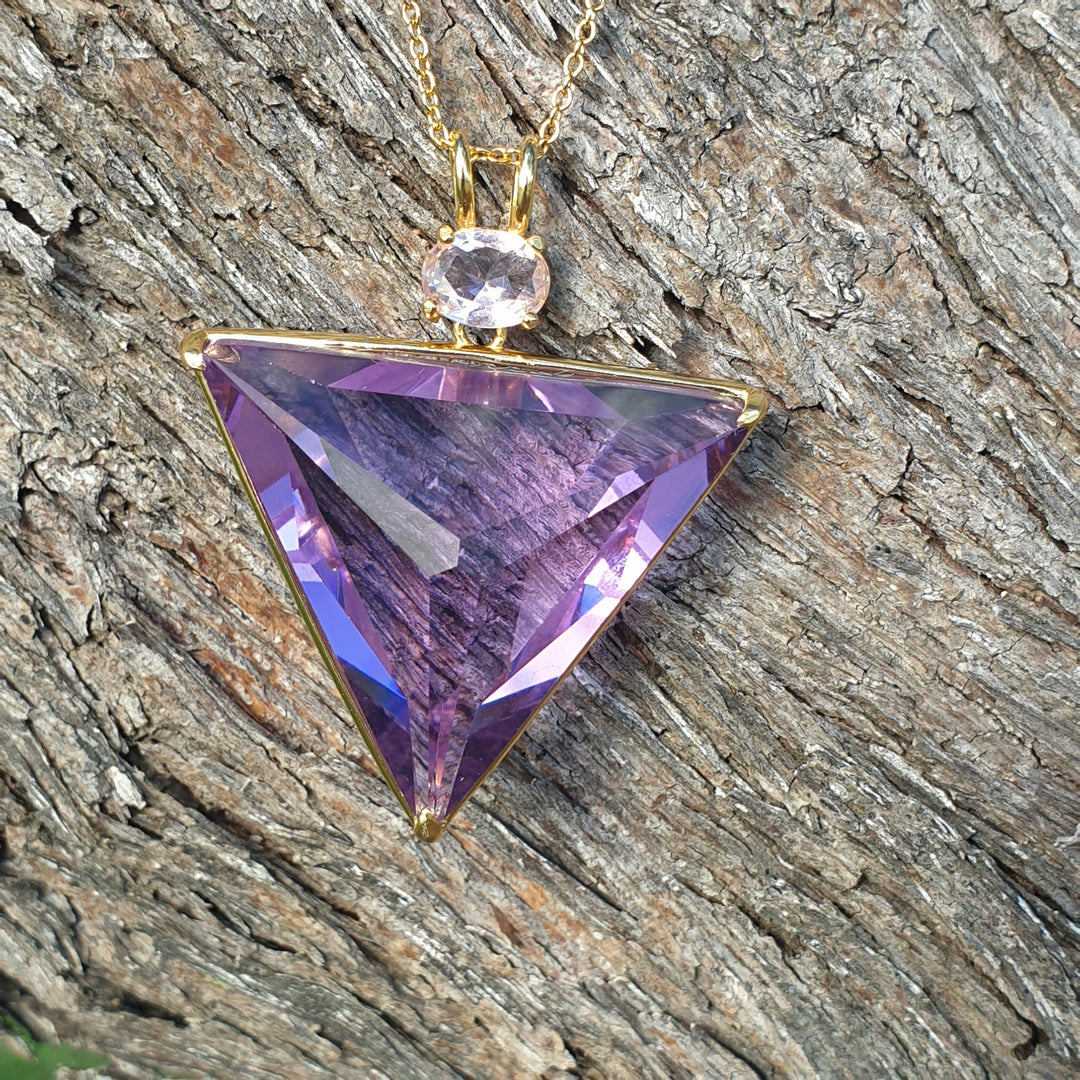 Angelic Star Pendant, Lilac/Pink, Gold Plated (P1239)