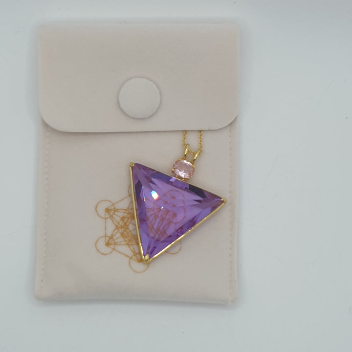 Angelic Star Pendant, Lilac/Pink, Gold Plated (P1239)