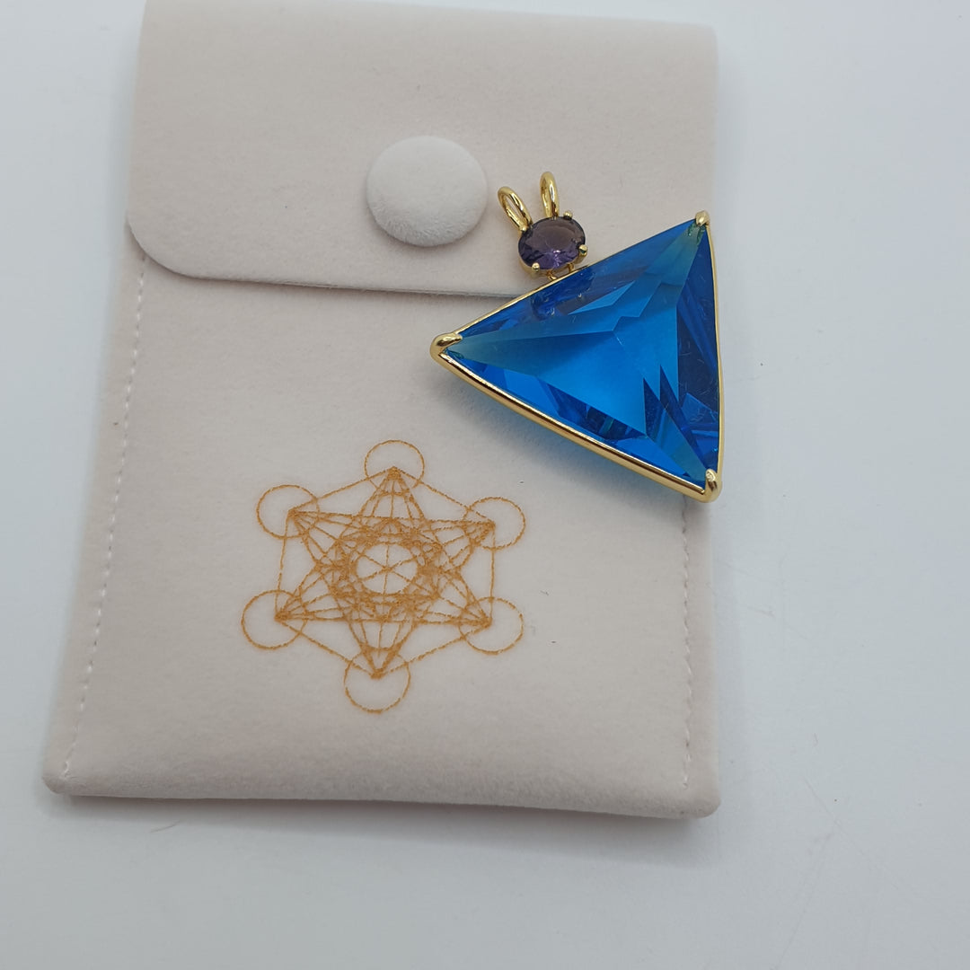 Angelic Star Pendant, Blue/Purple, Gold Plated (PI256)