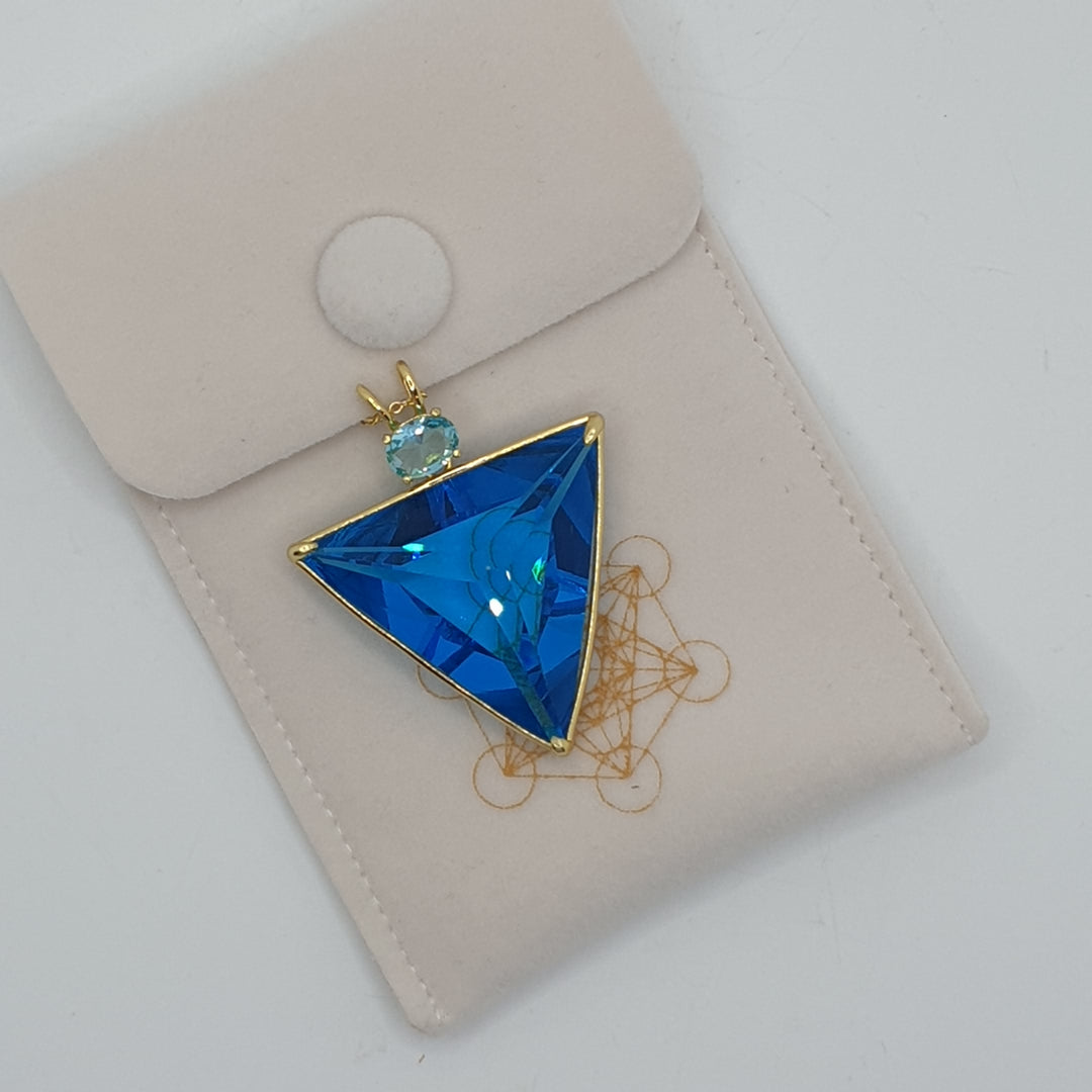 Angelic Star Pendant, Blue/Aqua , Gold Plated (PI261)