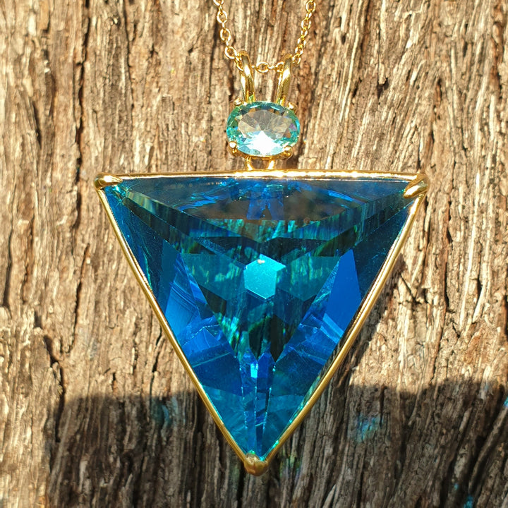 Angelic Star Pendant, Blue/Aqua , Gold Plated (PI261)