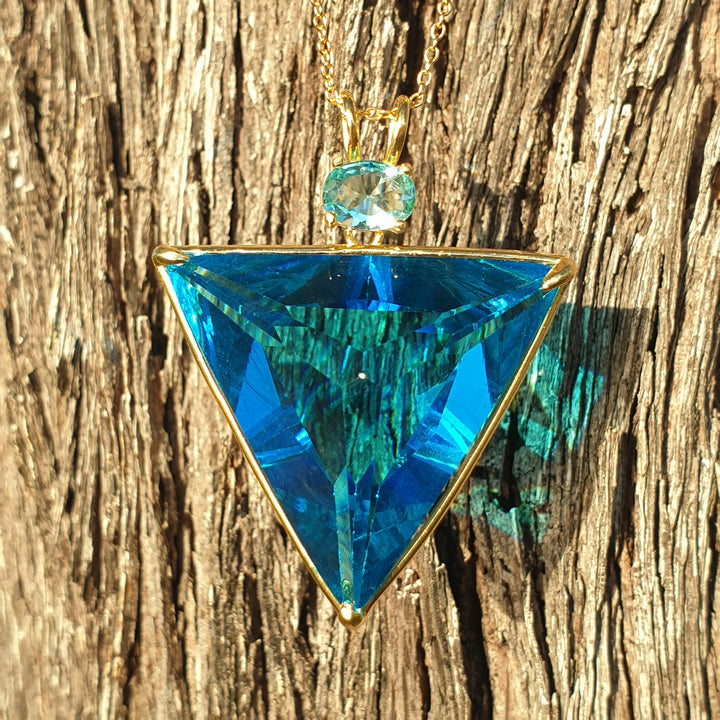 Angelic Star Pendant, Blue/Aqua , Gold Plated (PI261)