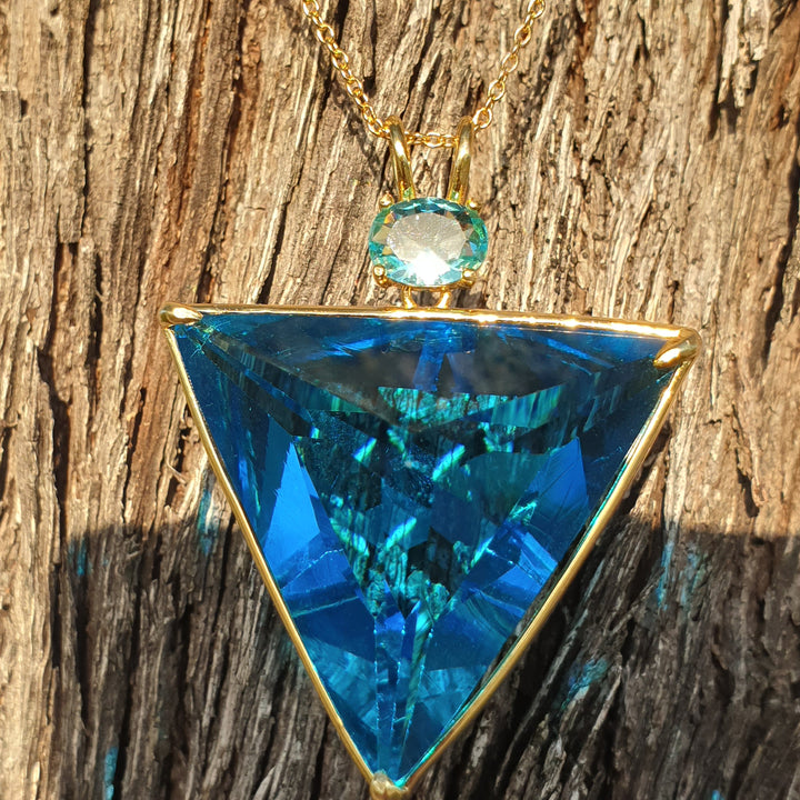 Angelic Star Pendant, Blue/Aqua , Gold Plated (PI261)