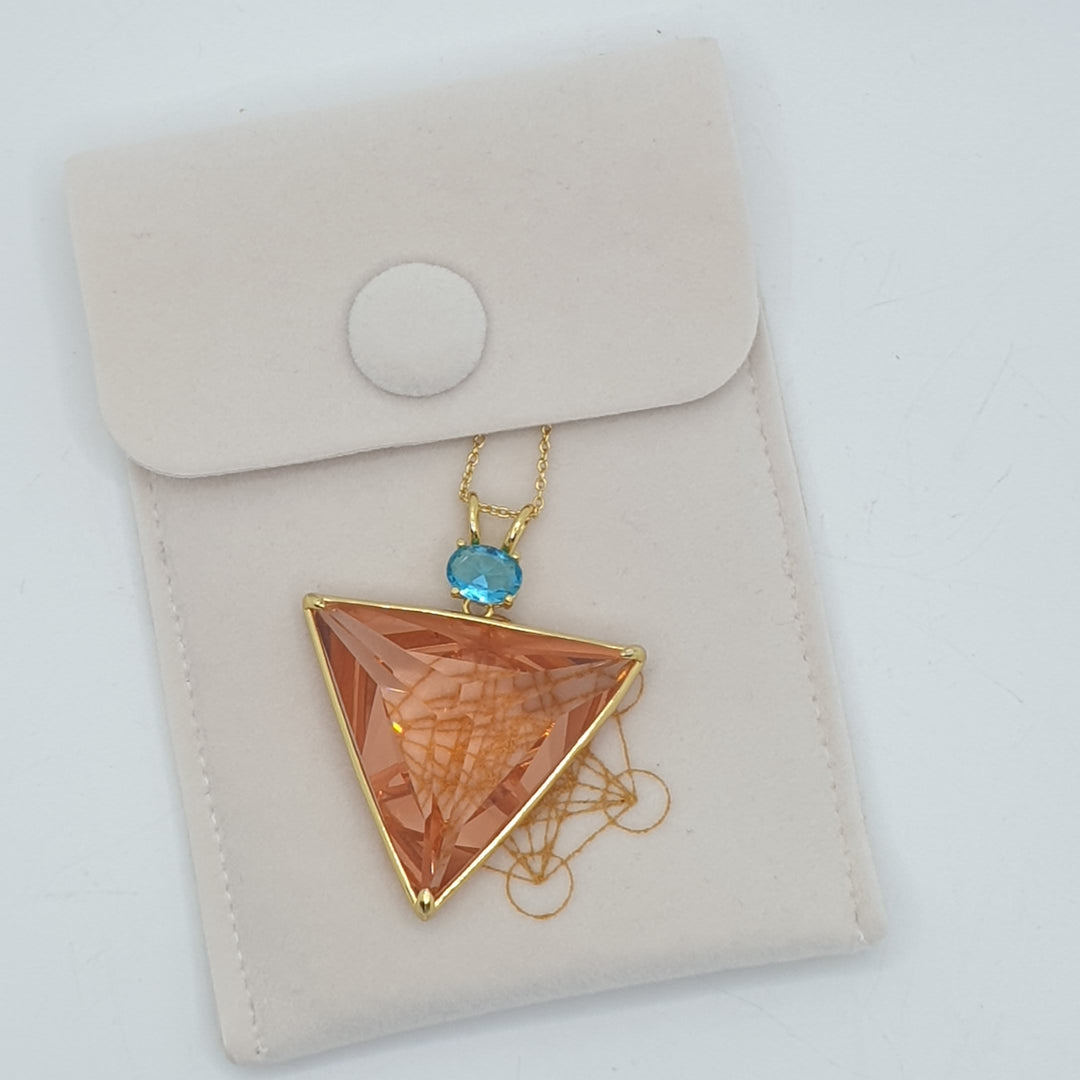 Angelic Star Pendant, Rose Gold/Aqua (PI262)