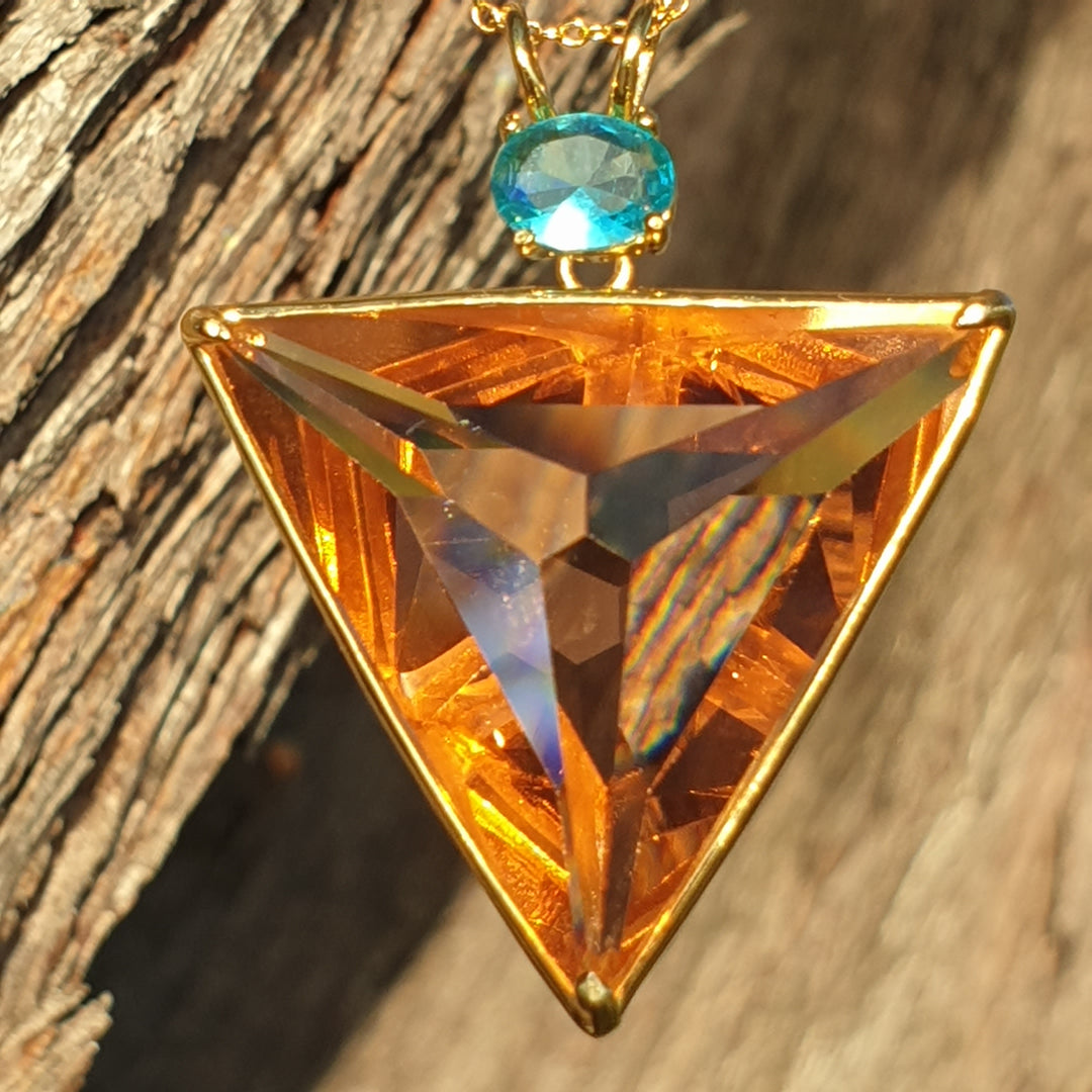 Angelic Star Pendant, Rose Gold/Aqua (PI262)