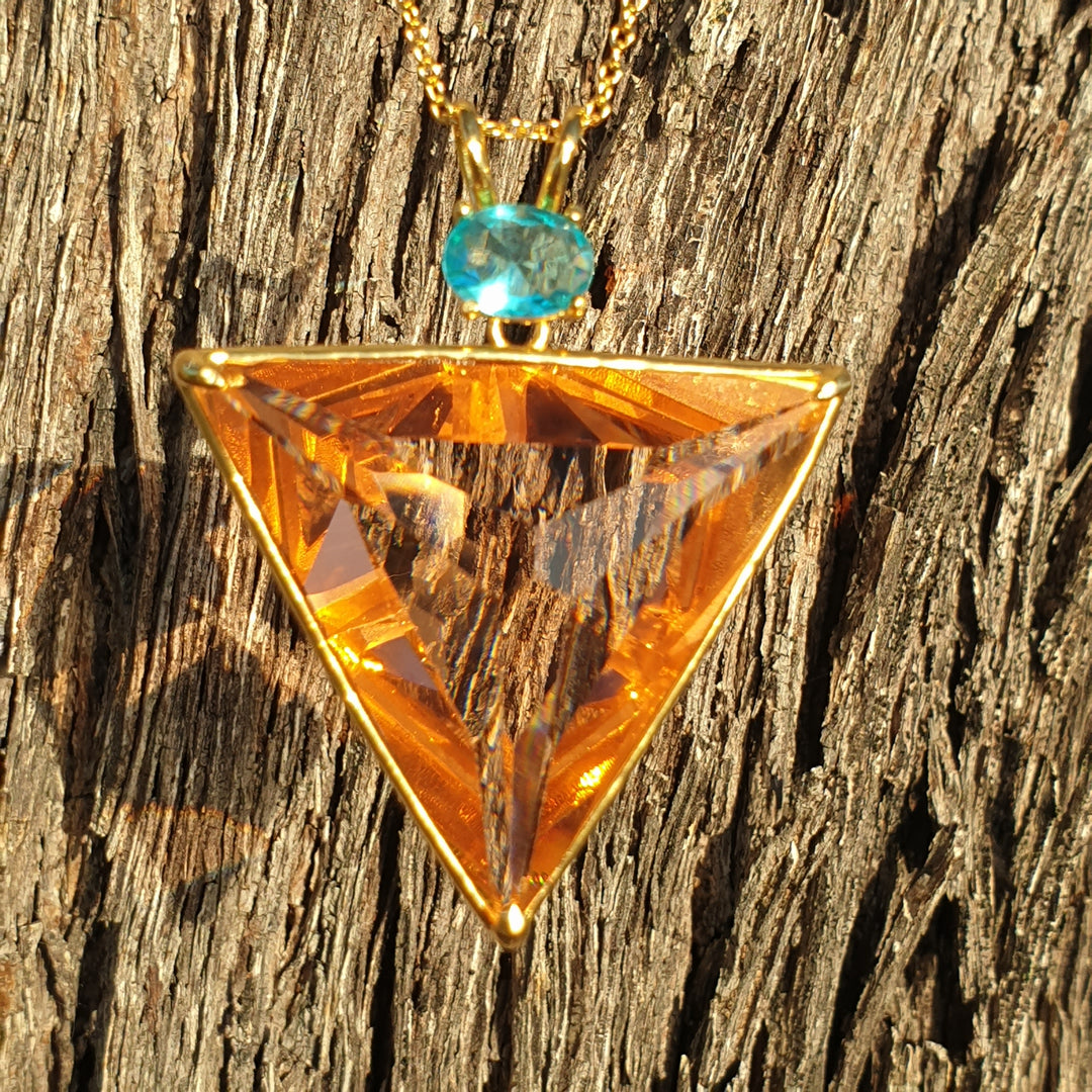 Angelic Star Pendant, Rose Gold/Aqua (PI262)