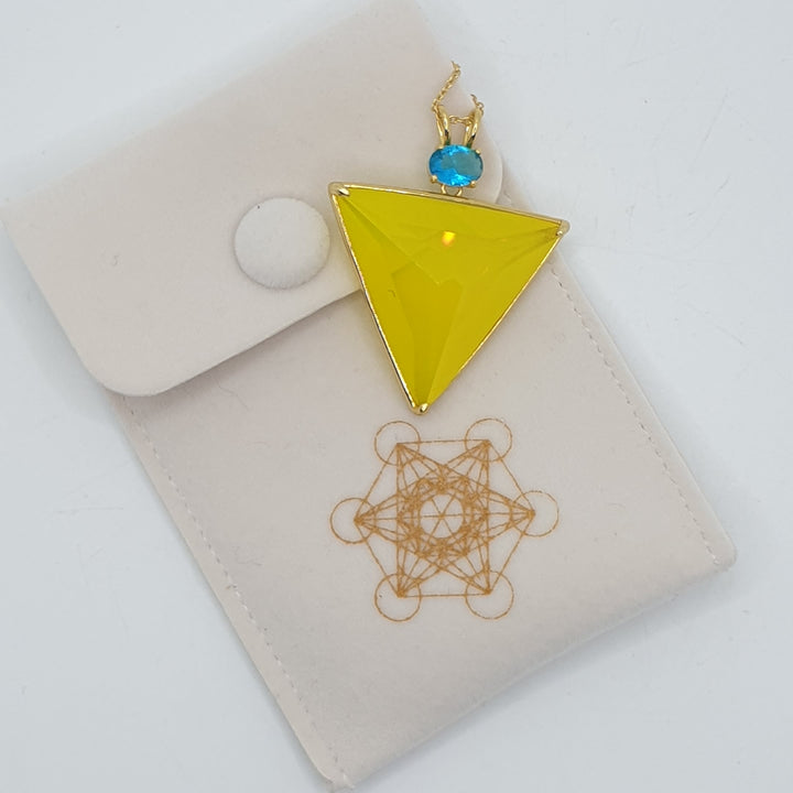 Angelic Star Pendant, Electric Yellow/Aqua, Gold Plated (PI263)