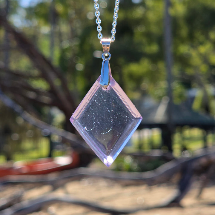Lilac Diamond shaped ANDARA Pendant  (PI299)