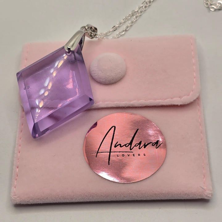 Lilac Diamond shaped ANDARA Pendant  (PI299)