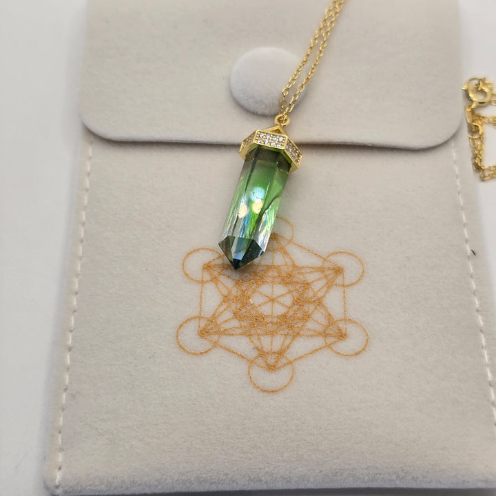 PI320 — Infinite Light — Pure Flow | Green and Blue Rainbow Andara