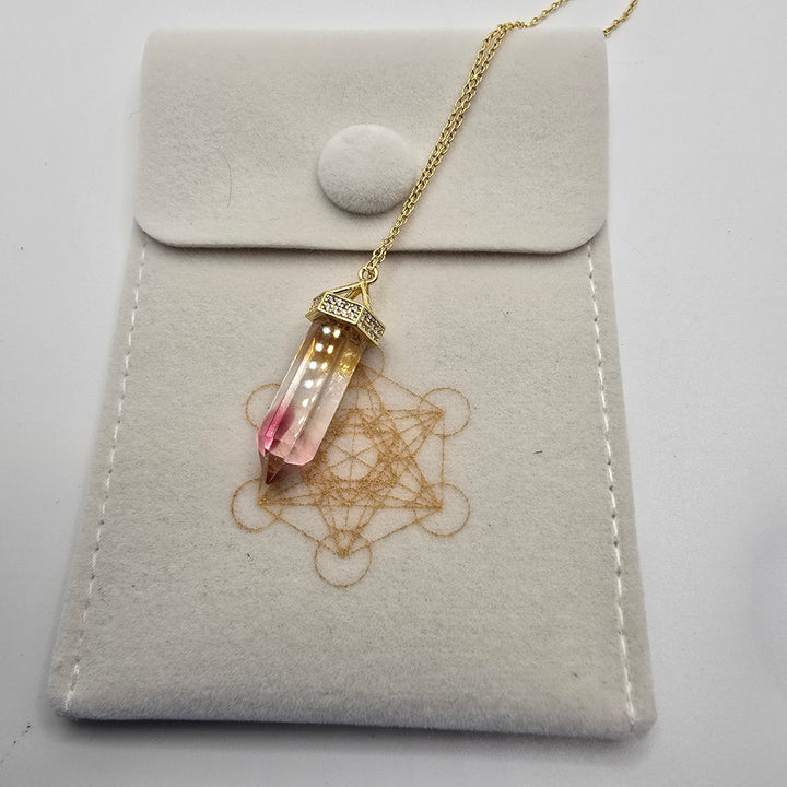 PI325 — Infinite Light — Pure Flow | Gold, Clear and Pink Rainbow Andara