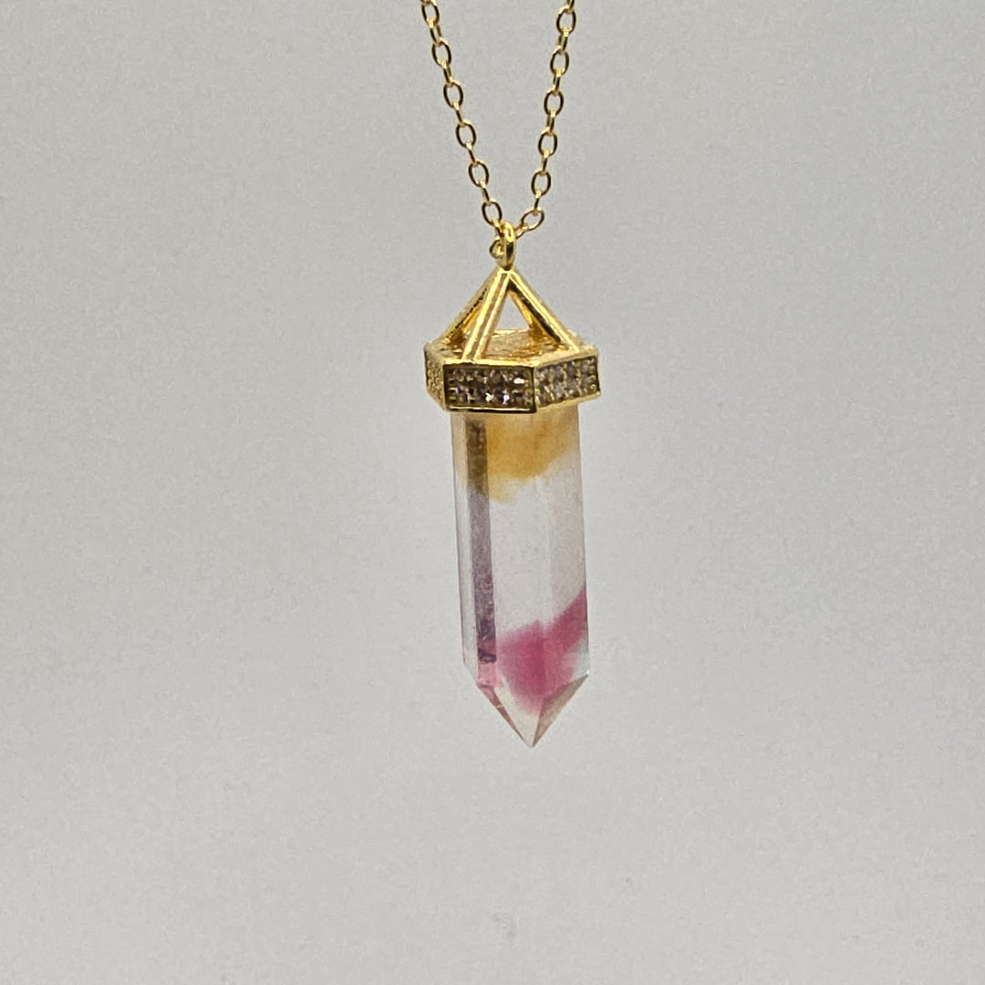 PI325 — Infinite Light — Pure Flow | Gold, Clear and Pink Rainbow Andara