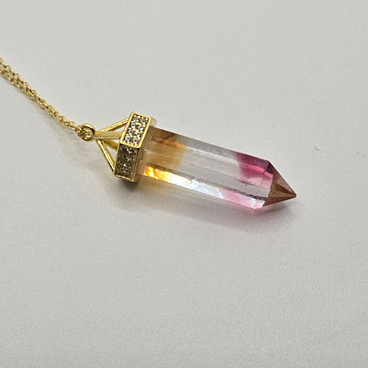PI325 — Infinite Light — Pure Flow | Gold, Clear and Pink Rainbow Andara