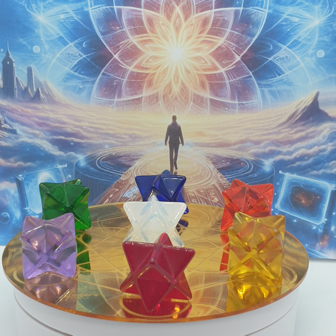 Metatron's Cube Grid, Gold Merkaba Set (SG015)