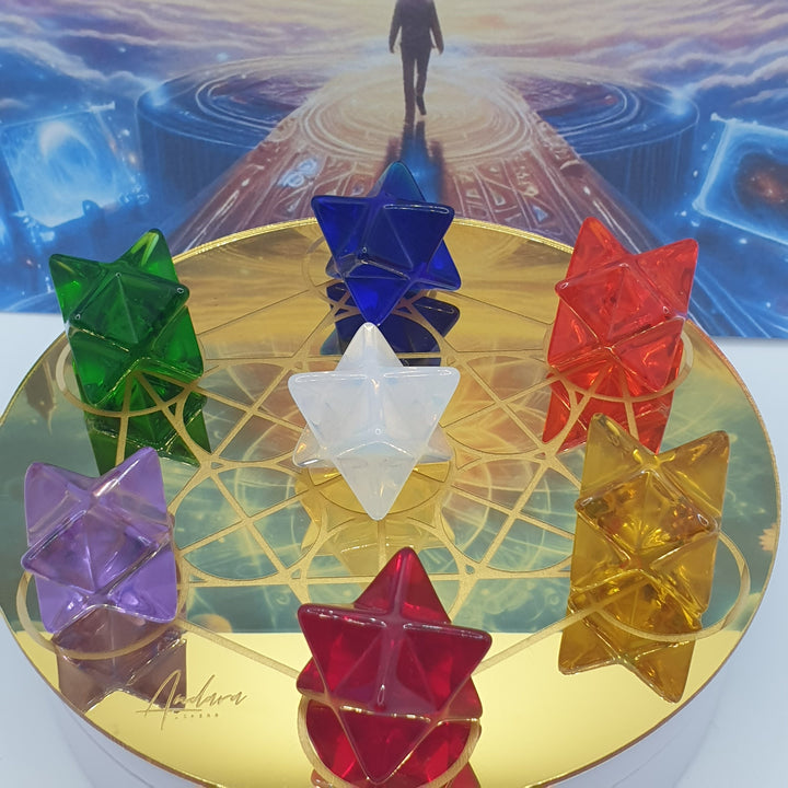 Metatron's Cube Grid, Gold Merkaba Set (SG015)