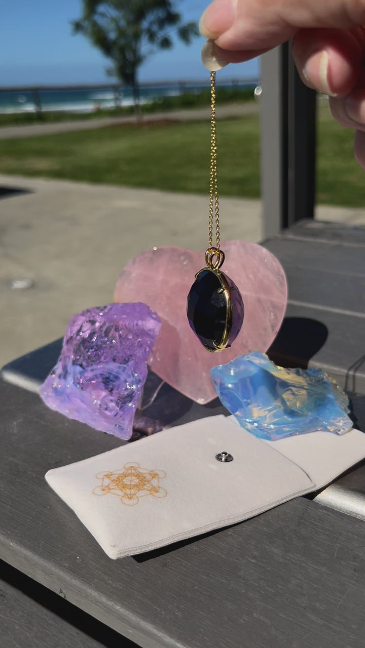 Gemini Pendant, Amethyst/Shek Rose (PI281)