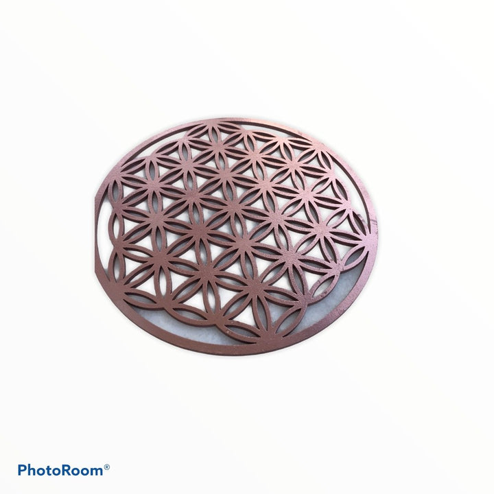 Flower of Life Grid, Painted Timber, Rose Gold (SG005)