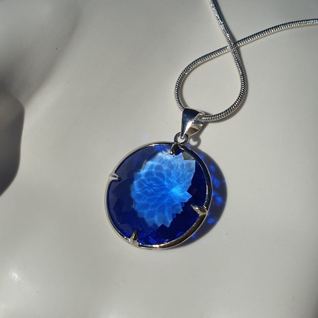 FLower of Life Pendant Blue 2.5 cm (PI041)