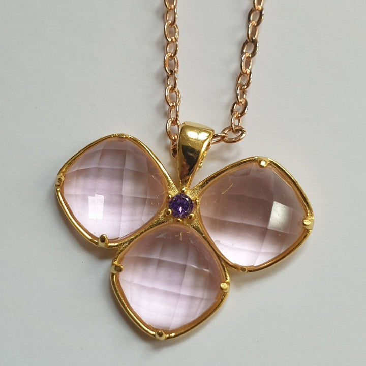 Faith, Hope and Love Pendant - Pink/Purple (PI195)R